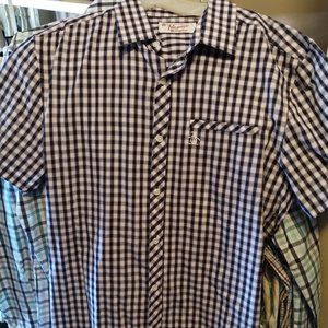 Original Penguin By Munsingwear Plaid Short Sleeve Button Down